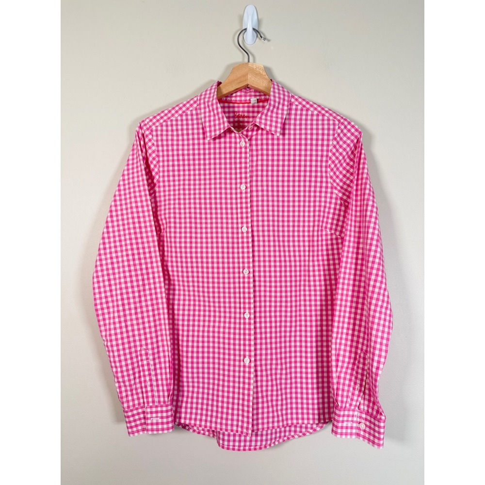Boden Pink Gingham The Classic Shirt Long Sleeve Button Down Womens US 4R UK 8R